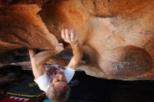 Bouldering in Hueco Tanks on 11/02/2018 with Blue Lizard Climbing and Yoga

Filename: SRM_20181102_1426360.jpg
Aperture: f/4.5
Shutter Speed: 1/320
Body: Canon EOS-1D Mark II
Lens: Canon EF 16-35mm f/2.8 L