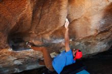 Bouldering in Hueco Tanks on 11/02/2018 with Blue Lizard Climbing and Yoga

Filename: SRM_20181102_1443420.jpg
Aperture: f/4.0
Shutter Speed: 1/400
Body: Canon EOS-1D Mark II
Lens: Canon EF 16-35mm f/2.8 L