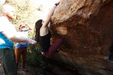 Bouldering in Hueco Tanks on 11/02/2018 with Blue Lizard Climbing and Yoga

Filename: SRM_20181102_1458010.jpg
Aperture: f/4.0
Shutter Speed: 1/1250
Body: Canon EOS-1D Mark II
Lens: Canon EF 16-35mm f/2.8 L