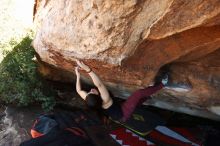 Bouldering in Hueco Tanks on 11/02/2018 with Blue Lizard Climbing and Yoga

Filename: SRM_20181102_1514440.jpg
Aperture: f/4.0
Shutter Speed: 1/400
Body: Canon EOS-1D Mark II
Lens: Canon EF 16-35mm f/2.8 L
