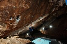 Bouldering in Hueco Tanks on 11/02/2018 with Blue Lizard Climbing and Yoga

Filename: SRM_20181102_1619270.jpg
Aperture: f/9.0
Shutter Speed: 1/250
Body: Canon EOS-1D Mark II
Lens: Canon EF 16-35mm f/2.8 L