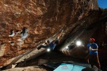 Bouldering in Hueco Tanks on 11/02/2018 with Blue Lizard Climbing and Yoga

Filename: SRM_20181102_1638530.jpg
Aperture: f/9.0
Shutter Speed: 1/250
Body: Canon EOS-1D Mark II
Lens: Canon EF 16-35mm f/2.8 L