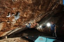 Bouldering in Hueco Tanks on 11/02/2018 with Blue Lizard Climbing and Yoga

Filename: SRM_20181102_1649420.jpg
Aperture: f/9.0
Shutter Speed: 1/250
Body: Canon EOS-1D Mark II
Lens: Canon EF 16-35mm f/2.8 L