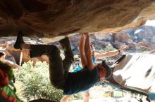 Bouldering in Hueco Tanks on 11/03/2018 with Blue Lizard Climbing and Yoga

Filename: SRM_20181103_1014380.jpg
Aperture: f/5.6
Shutter Speed: 1/250
Body: Canon EOS-1D Mark II
Lens: Canon EF 50mm f/1.8 II