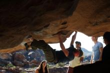 Bouldering in Hueco Tanks on 11/03/2018 with Blue Lizard Climbing and Yoga

Filename: SRM_20181103_1015010.jpg
Aperture: f/5.6
Shutter Speed: 1/800
Body: Canon EOS-1D Mark II
Lens: Canon EF 50mm f/1.8 II