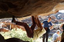 Bouldering in Hueco Tanks on 11/03/2018 with Blue Lizard Climbing and Yoga

Filename: SRM_20181103_1025170.jpg
Aperture: f/5.6
Shutter Speed: 1/320
Body: Canon EOS-1D Mark II
Lens: Canon EF 50mm f/1.8 II