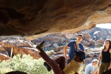 Bouldering in Hueco Tanks on 11/03/2018 with Blue Lizard Climbing and Yoga

Filename: SRM_20181103_1025212.jpg
Aperture: f/5.6
Shutter Speed: 1/320
Body: Canon EOS-1D Mark II
Lens: Canon EF 50mm f/1.8 II