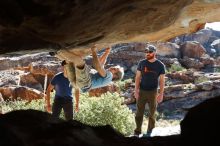 Bouldering in Hueco Tanks on 11/03/2018 with Blue Lizard Climbing and Yoga

Filename: SRM_20181103_1034260.jpg
Aperture: f/5.6
Shutter Speed: 1/800
Body: Canon EOS-1D Mark II
Lens: Canon EF 50mm f/1.8 II