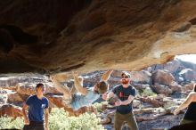 Bouldering in Hueco Tanks on 11/03/2018 with Blue Lizard Climbing and Yoga

Filename: SRM_20181103_1034330.jpg
Aperture: f/5.6
Shutter Speed: 1/500
Body: Canon EOS-1D Mark II
Lens: Canon EF 50mm f/1.8 II