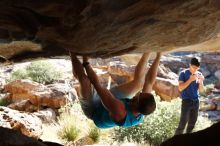 Bouldering in Hueco Tanks on 11/03/2018 with Blue Lizard Climbing and Yoga

Filename: SRM_20181103_1037080.jpg
Aperture: f/5.6
Shutter Speed: 1/500
Body: Canon EOS-1D Mark II
Lens: Canon EF 50mm f/1.8 II