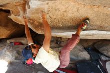 Bouldering in Hueco Tanks on 11/03/2018 with Blue Lizard Climbing and Yoga

Filename: SRM_20181103_1050061.jpg
Aperture: f/5.6
Shutter Speed: 1/400
Body: Canon EOS-1D Mark II
Lens: Canon EF 16-35mm f/2.8 L