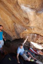 Bouldering in Hueco Tanks on 11/03/2018 with Blue Lizard Climbing and Yoga

Filename: SRM_20181103_1134145.jpg
Aperture: f/5.6
Shutter Speed: 1/320
Body: Canon EOS-1D Mark II
Lens: Canon EF 16-35mm f/2.8 L