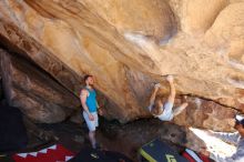 Bouldering in Hueco Tanks on 11/03/2018 with Blue Lizard Climbing and Yoga

Filename: SRM_20181103_1138220.jpg
Aperture: f/5.6
Shutter Speed: 1/320
Body: Canon EOS-1D Mark II
Lens: Canon EF 16-35mm f/2.8 L