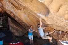 Bouldering in Hueco Tanks on 11/03/2018 with Blue Lizard Climbing and Yoga

Filename: SRM_20181103_1138372.jpg
Aperture: f/5.6
Shutter Speed: 1/320
Body: Canon EOS-1D Mark II
Lens: Canon EF 16-35mm f/2.8 L