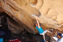 Bouldering in Hueco Tanks on 11/03/2018 with Blue Lizard Climbing and Yoga

Filename: SRM_20181103_1141231.jpg
Aperture: f/5.6
Shutter Speed: 1/400
Body: Canon EOS-1D Mark II
Lens: Canon EF 16-35mm f/2.8 L