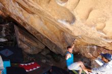 Bouldering in Hueco Tanks on 11/03/2018 with Blue Lizard Climbing and Yoga

Filename: SRM_20181103_1141233.jpg
Aperture: f/5.6
Shutter Speed: 1/320
Body: Canon EOS-1D Mark II
Lens: Canon EF 16-35mm f/2.8 L