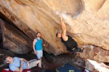 Bouldering in Hueco Tanks on 11/03/2018 with Blue Lizard Climbing and Yoga

Filename: SRM_20181103_1145300.jpg
Aperture: f/5.6
Shutter Speed: 1/250
Body: Canon EOS-1D Mark II
Lens: Canon EF 16-35mm f/2.8 L