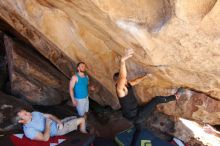 Bouldering in Hueco Tanks on 11/03/2018 with Blue Lizard Climbing and Yoga

Filename: SRM_20181103_1145302.jpg
Aperture: f/5.6
Shutter Speed: 1/320
Body: Canon EOS-1D Mark II
Lens: Canon EF 16-35mm f/2.8 L