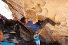 Bouldering in Hueco Tanks on 11/03/2018 with Blue Lizard Climbing and Yoga

Filename: SRM_20181103_1149230.jpg
Aperture: f/5.6
Shutter Speed: 1/320
Body: Canon EOS-1D Mark II
Lens: Canon EF 16-35mm f/2.8 L