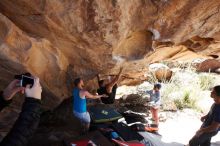 Bouldering in Hueco Tanks on 11/03/2018 with Blue Lizard Climbing and Yoga

Filename: SRM_20181103_1150302.jpg
Aperture: f/5.6
Shutter Speed: 1/500
Body: Canon EOS-1D Mark II
Lens: Canon EF 16-35mm f/2.8 L