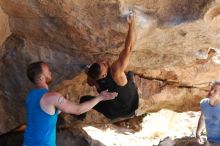Bouldering in Hueco Tanks on 11/03/2018 with Blue Lizard Climbing and Yoga

Filename: SRM_20181103_1159522.jpg
Aperture: f/4.0
Shutter Speed: 1/400
Body: Canon EOS-1D Mark II
Lens: Canon EF 50mm f/1.8 II
