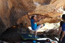 Bouldering in Hueco Tanks on 11/03/2018 with Blue Lizard Climbing and Yoga

Filename: SRM_20181103_1201582.jpg
Aperture: f/4.0
Shutter Speed: 1/500
Body: Canon EOS-1D Mark II
Lens: Canon EF 50mm f/1.8 II