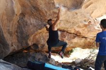 Bouldering in Hueco Tanks on 11/03/2018 with Blue Lizard Climbing and Yoga

Filename: SRM_20181103_1202273.jpg
Aperture: f/4.0
Shutter Speed: 1/400
Body: Canon EOS-1D Mark II
Lens: Canon EF 50mm f/1.8 II