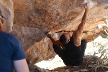 Bouldering in Hueco Tanks on 11/03/2018 with Blue Lizard Climbing and Yoga

Filename: SRM_20181103_1209511.jpg
Aperture: f/4.0
Shutter Speed: 1/400
Body: Canon EOS-1D Mark II
Lens: Canon EF 50mm f/1.8 II