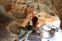 Bouldering in Hueco Tanks on 11/03/2018 with Blue Lizard Climbing and Yoga

Filename: SRM_20181103_1432370.jpg
Aperture: f/5.6
Shutter Speed: 1/250
Body: Canon EOS-1D Mark II
Lens: Canon EF 16-35mm f/2.8 L