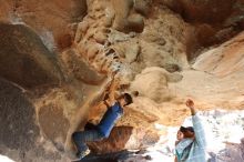 Bouldering in Hueco Tanks on 11/03/2018 with Blue Lizard Climbing and Yoga

Filename: SRM_20181103_1435330.jpg
Aperture: f/5.6
Shutter Speed: 1/250
Body: Canon EOS-1D Mark II
Lens: Canon EF 16-35mm f/2.8 L