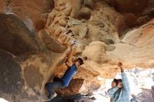 Bouldering in Hueco Tanks on 11/03/2018 with Blue Lizard Climbing and Yoga

Filename: SRM_20181103_1435331.jpg
Aperture: f/5.6
Shutter Speed: 1/250
Body: Canon EOS-1D Mark II
Lens: Canon EF 16-35mm f/2.8 L