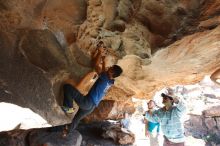 Bouldering in Hueco Tanks on 11/03/2018 with Blue Lizard Climbing and Yoga

Filename: SRM_20181103_1435450.jpg
Aperture: f/5.6
Shutter Speed: 1/320
Body: Canon EOS-1D Mark II
Lens: Canon EF 16-35mm f/2.8 L