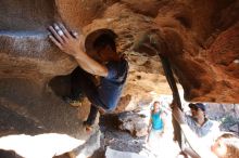 Bouldering in Hueco Tanks on 11/03/2018 with Blue Lizard Climbing and Yoga

Filename: SRM_20181103_1444000.jpg
Aperture: f/5.6
Shutter Speed: 1/200
Body: Canon EOS-1D Mark II
Lens: Canon EF 16-35mm f/2.8 L
