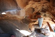Bouldering in Hueco Tanks on 11/03/2018 with Blue Lizard Climbing and Yoga

Filename: SRM_20181103_1458180.jpg
Aperture: f/4.0
Shutter Speed: 1/320
Body: Canon EOS-1D Mark II
Lens: Canon EF 16-35mm f/2.8 L