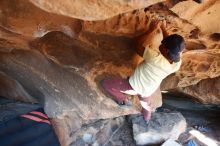 Bouldering in Hueco Tanks on 11/03/2018 with Blue Lizard Climbing and Yoga

Filename: SRM_20181103_1535480.jpg
Aperture: f/4.0
Shutter Speed: 1/200
Body: Canon EOS-1D Mark II
Lens: Canon EF 16-35mm f/2.8 L
