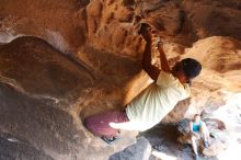Bouldering in Hueco Tanks on 11/03/2018 with Blue Lizard Climbing and Yoga

Filename: SRM_20181103_1535540.jpg
Aperture: f/4.0
Shutter Speed: 1/200
Body: Canon EOS-1D Mark II
Lens: Canon EF 16-35mm f/2.8 L