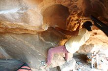 Bouldering in Hueco Tanks on 11/03/2018 with Blue Lizard Climbing and Yoga

Filename: SRM_20181103_1544530.jpg
Aperture: f/2.8
Shutter Speed: 1/200
Body: Canon EOS-1D Mark II
Lens: Canon EF 16-35mm f/2.8 L