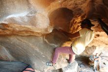 Bouldering in Hueco Tanks on 11/03/2018 with Blue Lizard Climbing and Yoga

Filename: SRM_20181103_1544560.jpg
Aperture: f/2.8
Shutter Speed: 1/250
Body: Canon EOS-1D Mark II
Lens: Canon EF 16-35mm f/2.8 L