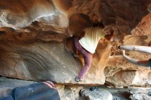 Bouldering in Hueco Tanks on 11/03/2018 with Blue Lizard Climbing and Yoga

Filename: SRM_20181103_1613220.jpg
Aperture: f/2.8
Shutter Speed: 1/160
Body: Canon EOS-1D Mark II
Lens: Canon EF 16-35mm f/2.8 L