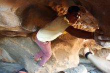 Bouldering in Hueco Tanks on 11/03/2018 with Blue Lizard Climbing and Yoga

Filename: SRM_20181103_1613330.jpg
Aperture: f/2.8
Shutter Speed: 1/125
Body: Canon EOS-1D Mark II
Lens: Canon EF 16-35mm f/2.8 L