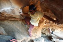 Bouldering in Hueco Tanks on 11/03/2018 with Blue Lizard Climbing and Yoga

Filename: SRM_20181103_1613540.jpg
Aperture: f/2.8
Shutter Speed: 1/125
Body: Canon EOS-1D Mark II
Lens: Canon EF 16-35mm f/2.8 L