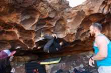 Bouldering in Hueco Tanks on 11/03/2018 with Blue Lizard Climbing and Yoga

Filename: SRM_20181103_1634480.jpg
Aperture: f/4.0
Shutter Speed: 1/250
Body: Canon EOS-1D Mark II
Lens: Canon EF 16-35mm f/2.8 L