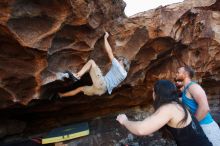 Bouldering in Hueco Tanks on 11/03/2018 with Blue Lizard Climbing and Yoga

Filename: SRM_20181103_1638160.jpg
Aperture: f/4.0
Shutter Speed: 1/400
Body: Canon EOS-1D Mark II
Lens: Canon EF 16-35mm f/2.8 L