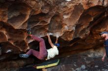 Bouldering in Hueco Tanks on 11/03/2018 with Blue Lizard Climbing and Yoga

Filename: SRM_20181103_1642370.jpg
Aperture: f/5.0
Shutter Speed: 1/320
Body: Canon EOS-1D Mark II
Lens: Canon EF 16-35mm f/2.8 L