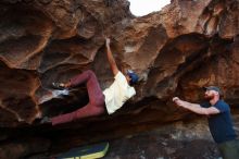 Bouldering in Hueco Tanks on 11/03/2018 with Blue Lizard Climbing and Yoga

Filename: SRM_20181103_1642510.jpg
Aperture: f/5.0
Shutter Speed: 1/400
Body: Canon EOS-1D Mark II
Lens: Canon EF 16-35mm f/2.8 L