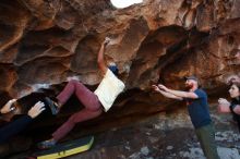 Bouldering in Hueco Tanks on 11/03/2018 with Blue Lizard Climbing and Yoga

Filename: SRM_20181103_1643060.jpg
Aperture: f/5.0
Shutter Speed: 1/400
Body: Canon EOS-1D Mark II
Lens: Canon EF 16-35mm f/2.8 L