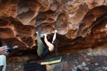 Bouldering in Hueco Tanks on 11/03/2018 with Blue Lizard Climbing and Yoga

Filename: SRM_20181103_1647250.jpg
Aperture: f/5.0
Shutter Speed: 1/250
Body: Canon EOS-1D Mark II
Lens: Canon EF 16-35mm f/2.8 L