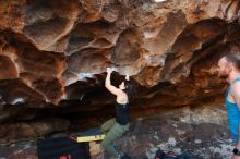 Bouldering in Hueco Tanks on 11/03/2018 with Blue Lizard Climbing and Yoga

Filename: SRM_20181103_1647310.jpg
Aperture: f/5.0
Shutter Speed: 1/250
Body: Canon EOS-1D Mark II
Lens: Canon EF 16-35mm f/2.8 L