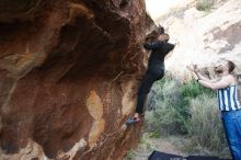Bouldering in Hueco Tanks on 11/04/2018 with Blue Lizard Climbing and Yoga

Filename: SRM_20181104_0954110.jpg
Aperture: f/4.0
Shutter Speed: 1/250
Body: Canon EOS-1D Mark II
Lens: Canon EF 16-35mm f/2.8 L