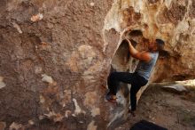 Bouldering in Hueco Tanks on 11/04/2018 with Blue Lizard Climbing and Yoga

Filename: SRM_20181104_1030410.jpg
Aperture: f/5.0
Shutter Speed: 1/250
Body: Canon EOS-1D Mark II
Lens: Canon EF 16-35mm f/2.8 L